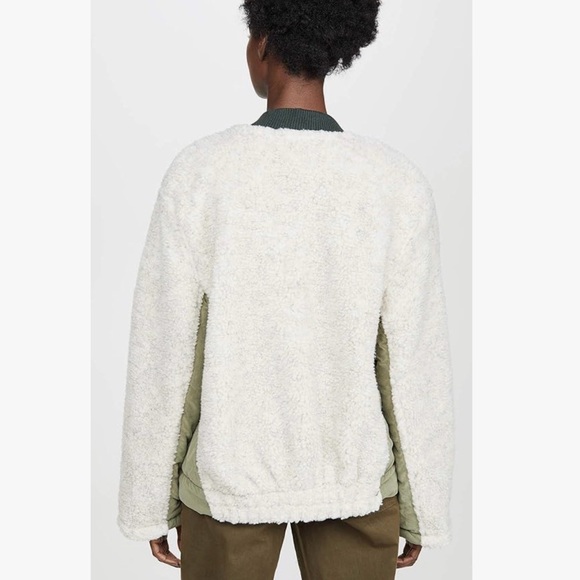 FREE PEOPLE Rivington Sherpa Jacket We the Free Desert Combo Green Cream | XL - Picture 10 of 16